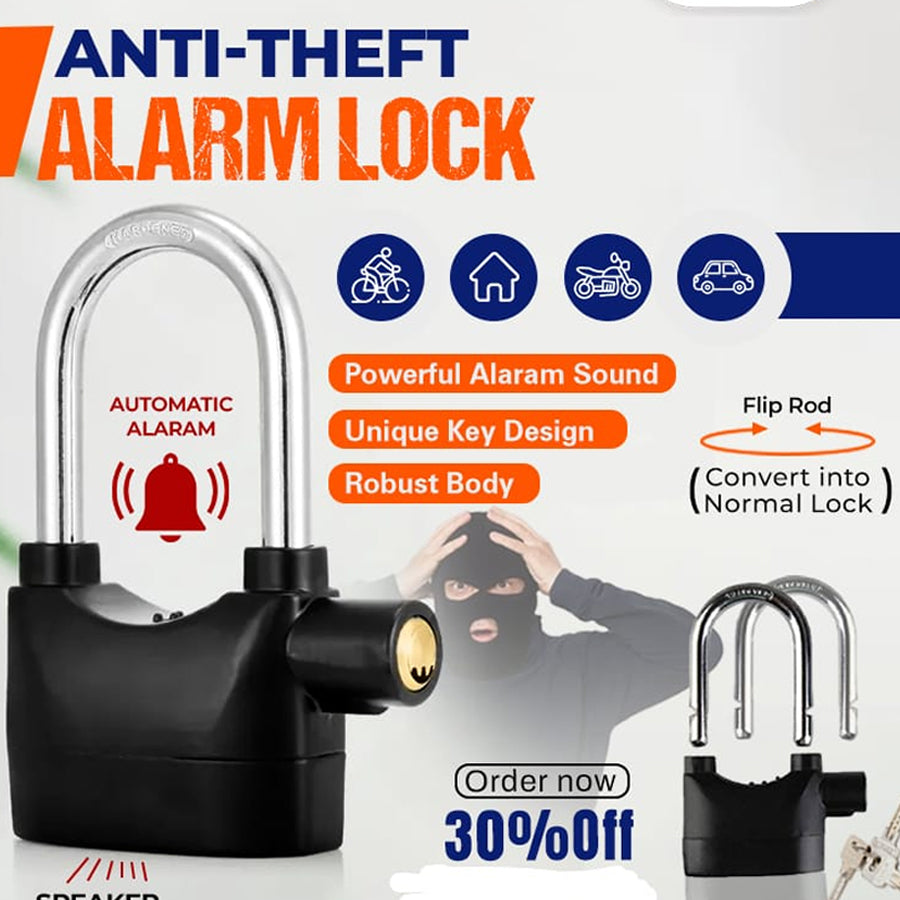 All-in-One Security Alarm Lock | Anti-Theft Siren Padlock with Motion Sensor for Outdoor & Indoor Use