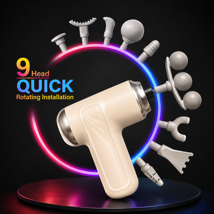 9-in-1 Massage Gun – 9 Massage Heads & 6 Speed Levels