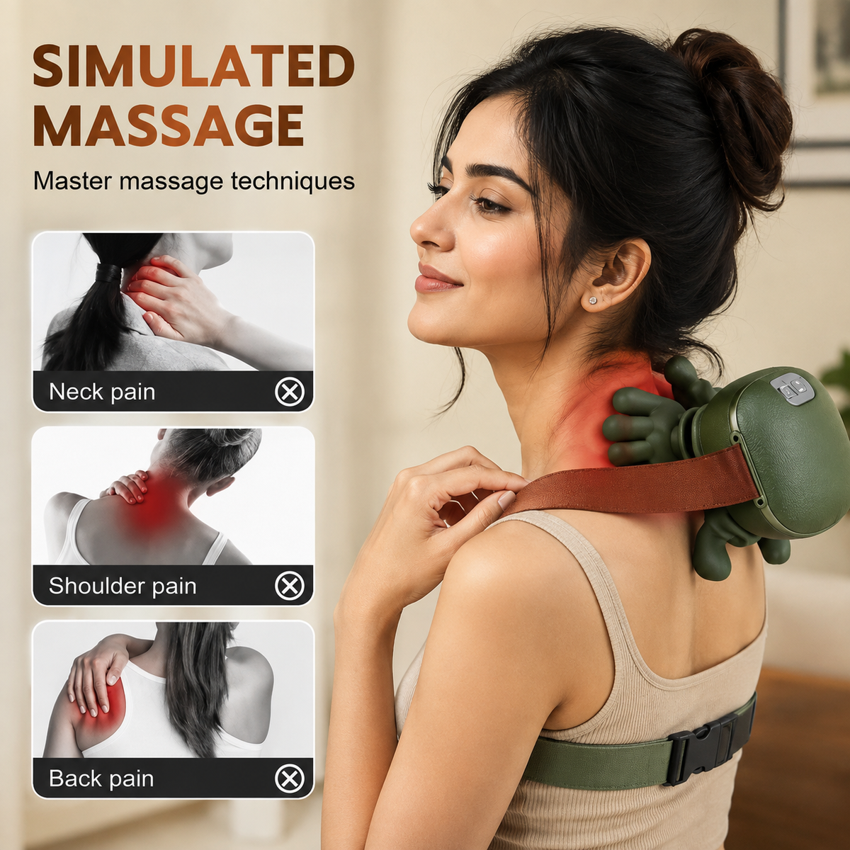 3D Kneading Neck & Shoulder Massager | Rechargeable Body Massager